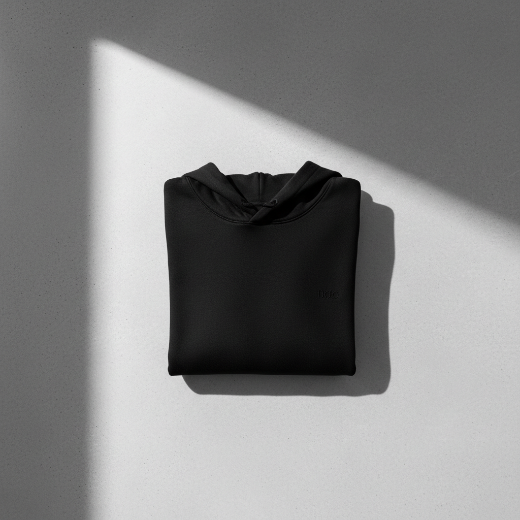 Hoodie Noir - Flat lay